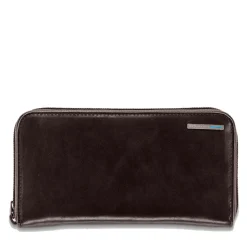 Portafoglio Donna Zip Around PIQUADRO In Pelle Mogano Linea Blue Square - PD1515B2R