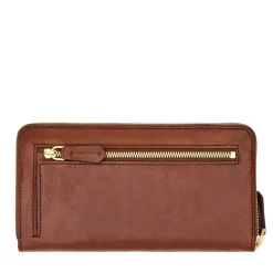 Portafoglio Donna Zip Around THE BRIDGE linea Lucrezia in Pelle Marrone