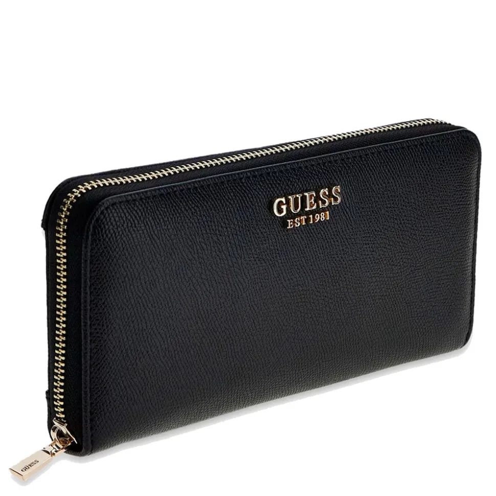 Portafoglio GUESS Chiuso con Zip Linea Amorette colore Nero