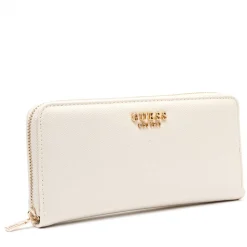 Portafoglio GUESS Chiuso con Zip Linea Amorette colore Off White