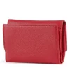 Portafoglio Piccolo COCCINELLE in Pelle Martellata Linea Metallic Soft colore Scarlet