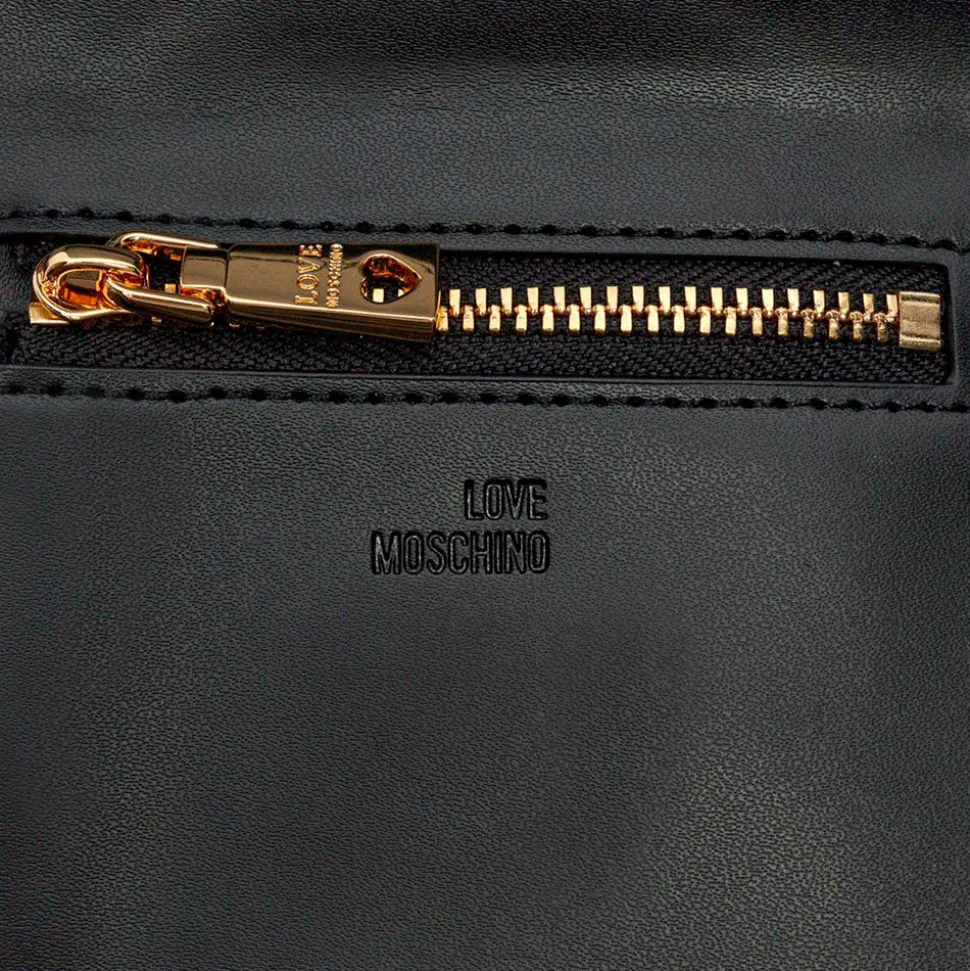 Portafoglio Piccolo Trapuntato con Bottone LOVE MOSCHINO linea Embossed Nero