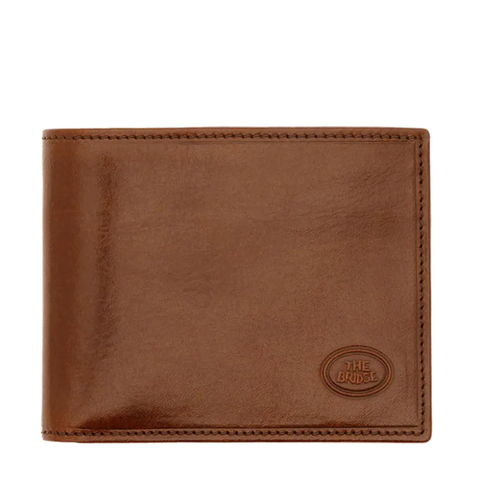 Portafoglio Uomo con Portamonete con Zip THE BRIDGE In Pelle Marrone linea Story
