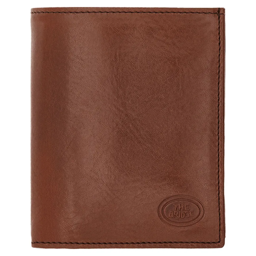 Portafoglio Uomo Verticale con Pattina e Portamonete THE BRIDGE In Pelle Marrone linea Story 01480001