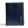 Portafoglio Uomo Verticale PIQUADRO in Pelle Blu Linea Blue Square- PU5962B2R