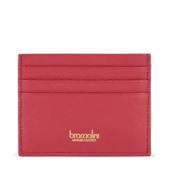 Portatessere Donna BRACCIALINI linea Basic in Pelle Rosso Scuro