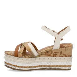 Sandali Donna con Zeppa 1A Classe Alviero Martini in Eco Nappa Bianca e Micro Borchie 1400
