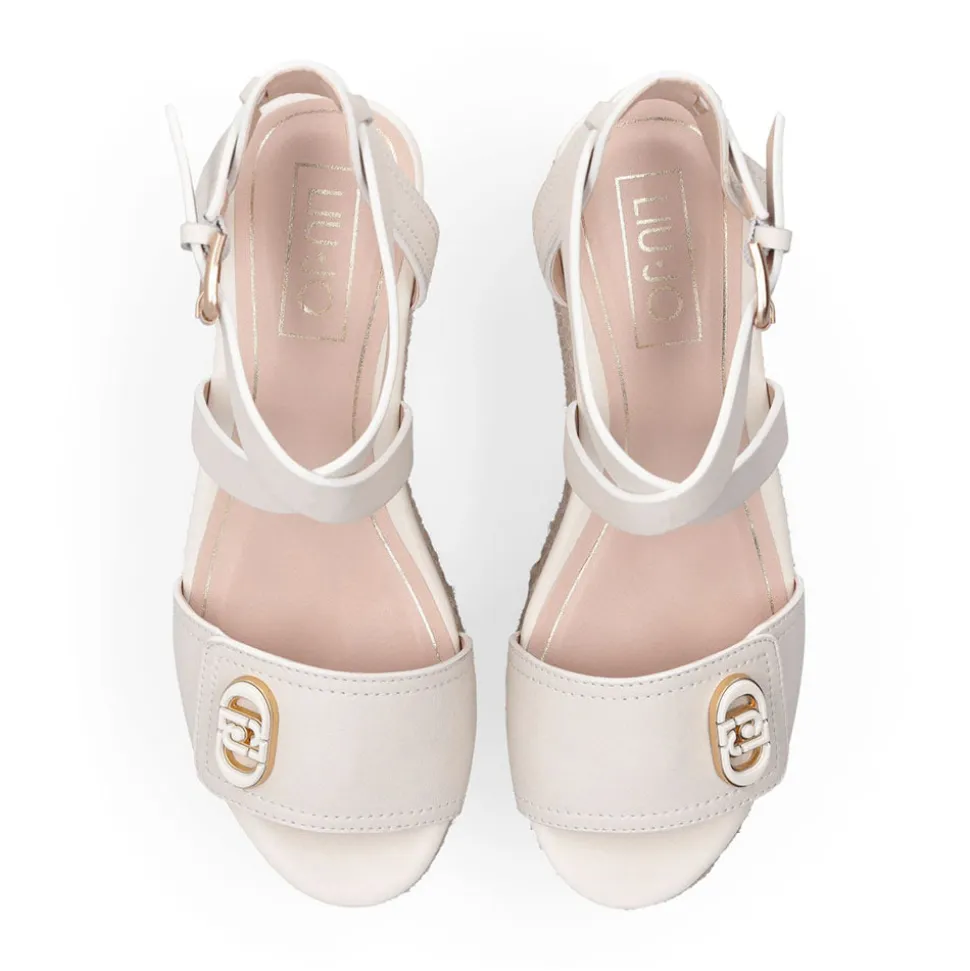 Sandali Donna con Zeppa LIU JO Bali 01 in Pelle color Latte