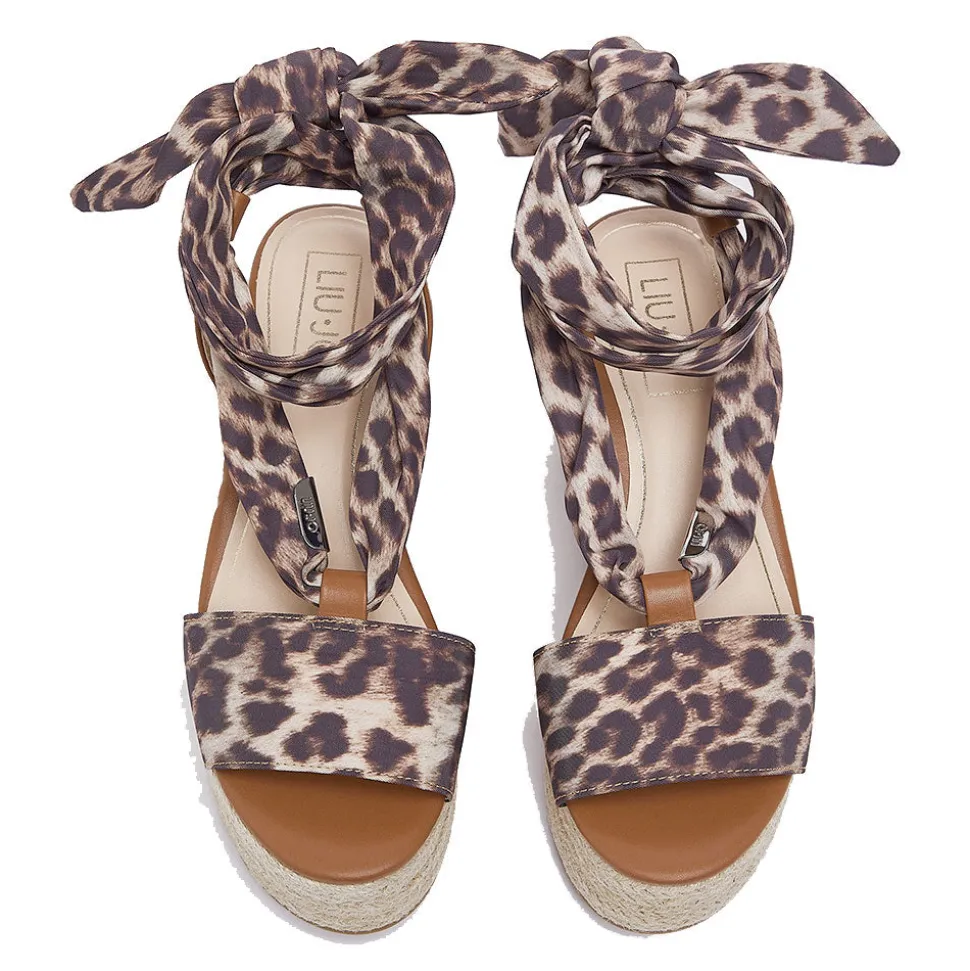 Sandali Donna con Zeppa LIU JO Bali 03 in Tessuto stampa Animalier