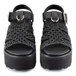 Sandali Donna CULT Nancy 4749 in Pelle Intrecciata Nera