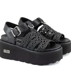 Sandali Donna CULT Nancy 4749 in Pelle Intrecciata Nera