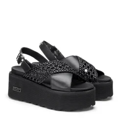 Sandali Donna CULT Nancy 3891 in Pelle Intrecciata Nera