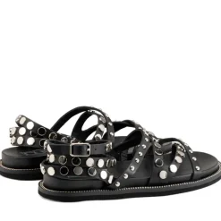 Sandali Donna CULT Roshelle 3886 in Pelle Colore Nera con Borchie Piatte