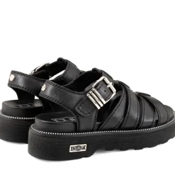 Sandali Donna CULT Ziggy 4775 in Pelle Nera con Fasce Frontali Intrecciate