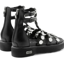 Sandali Donna CULT Ziggy 4771 in Pelle Nera con Borchie Piatte Applicate