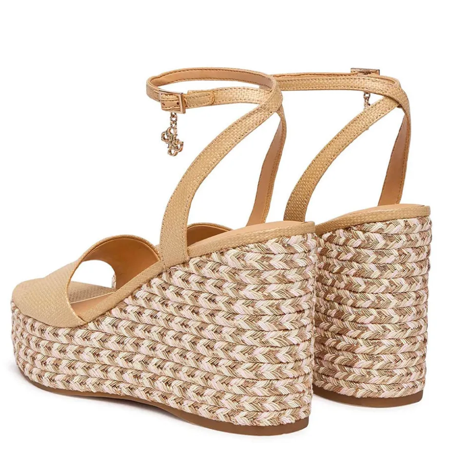 Sandali Donna GUESS con Zeppa Linea Everly Colore Natural