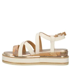 Sandali Platform 1A Classe Alviero Martini in Eco Nappa Bianco Sporco 2484