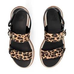 Sandali Platform Donna LIU JO Fiona 02 Neri con Inserti stampa Animalier