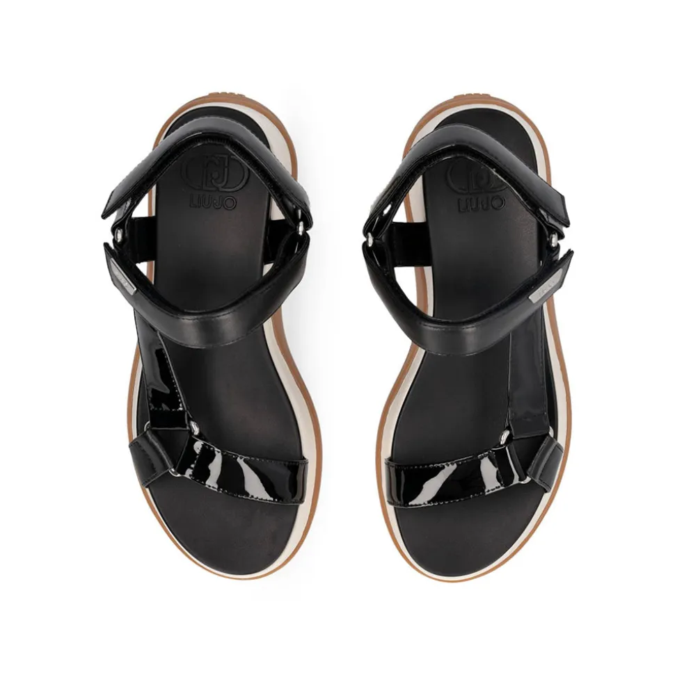 Sandali Platform Donna LIU JO Fiona 04 con Inserti in Vernice Nero