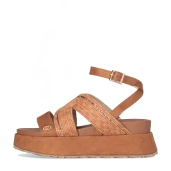 Sandali Platform LIU JO Frida 38 in Corda Marrone con Strass