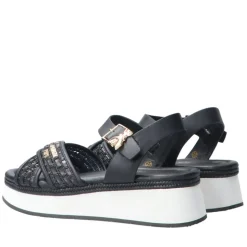 Sandali Platform PATRIZIA PEPE Girl linea Flyplat Sandal in Econappa Intrecciata Nera