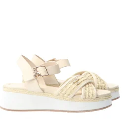 Sandali Platform PATRIZIA PEPE Girl linea Flyplat Sandal in Econappa Intrecciata color Panna