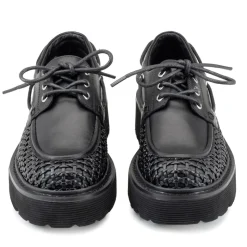 Scarpe Donna CULT Slash 4686 Mocassini Stringati in Pelle Traforata Nera