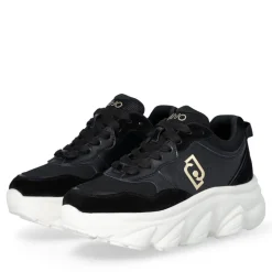 Scarpe Donna LIU JO Steffy 01 Sneakers Chuncky in Suede e Pelle Nera