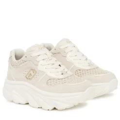Scarpe Donna LIU JO Steffy 01 Sneakers Chuncky in Suede e Glitter color Latte