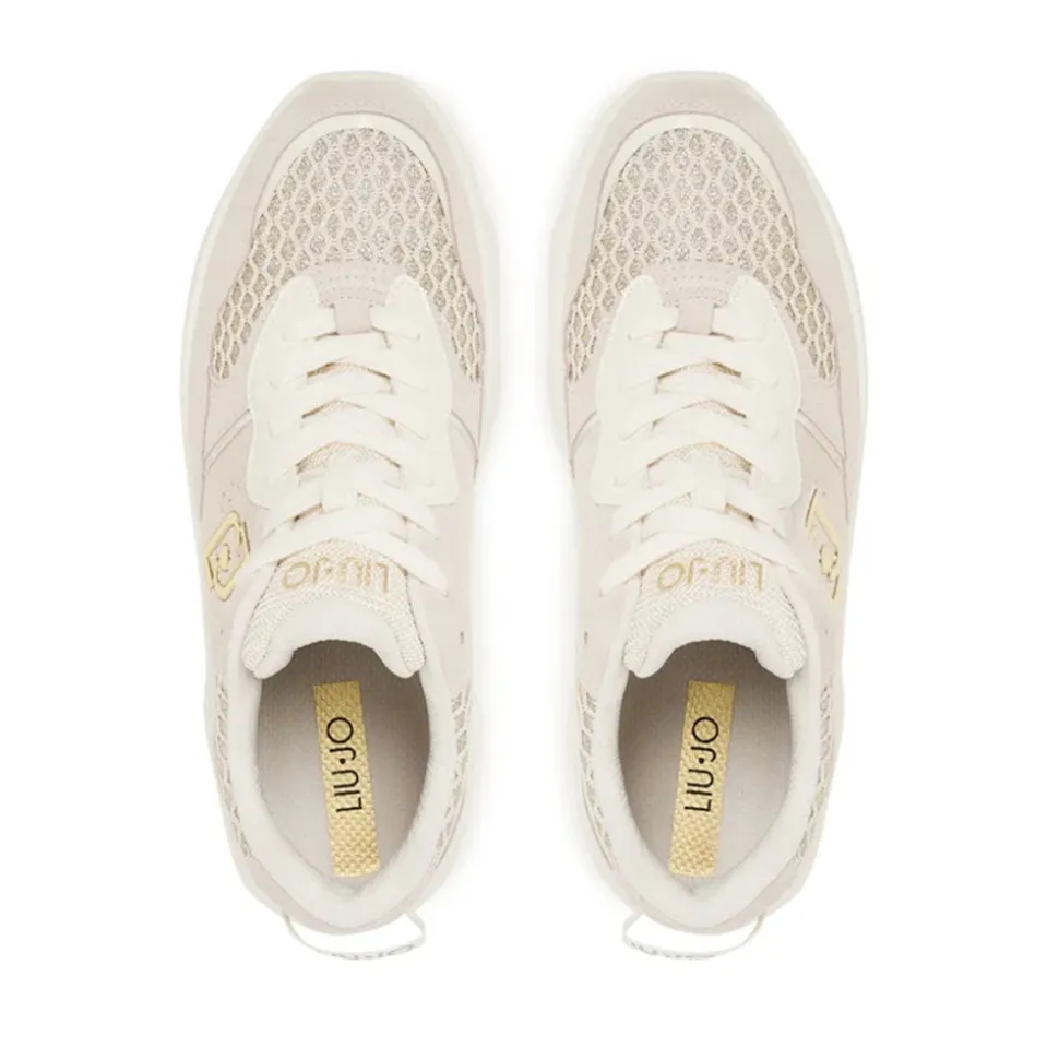 Scarpe Donna LIU JO Steffy 01 Sneakers Chuncky in Suede e Glitter color Latte