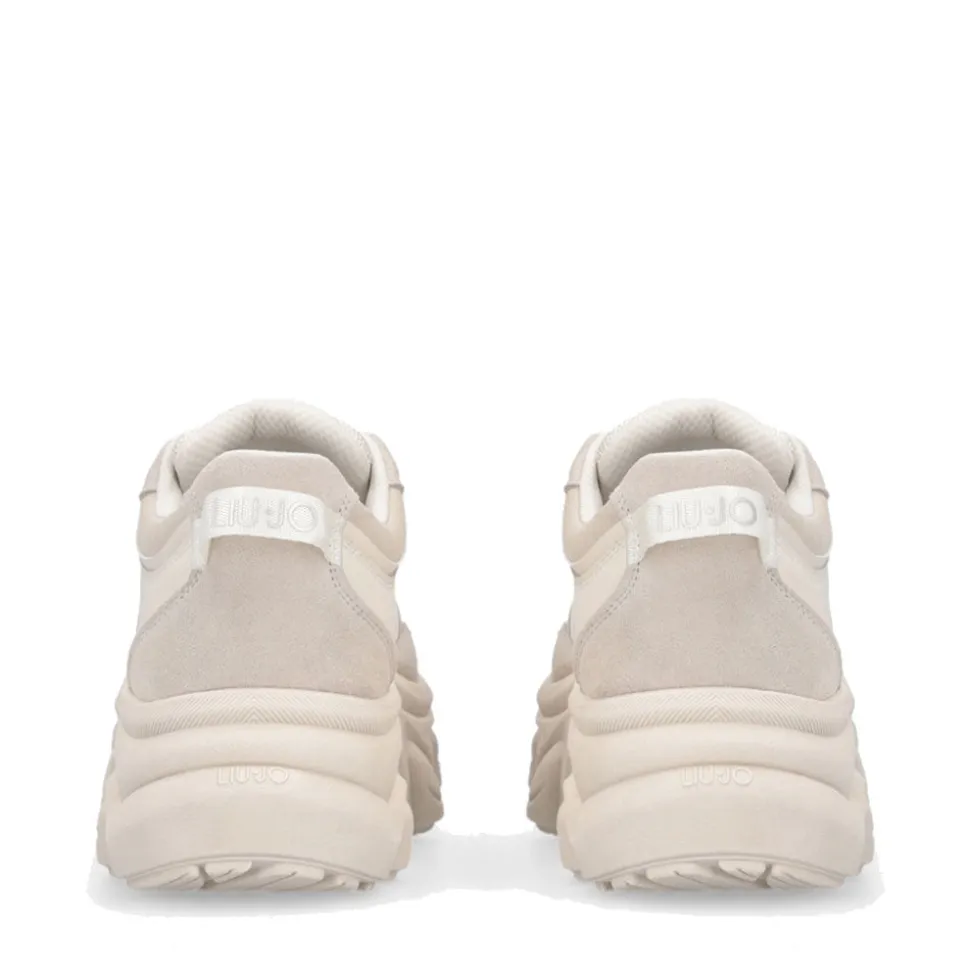 Scarpe Donna LIU JO Steffy 01 Sneakers Chuncky in Suede e Pelle color Latte