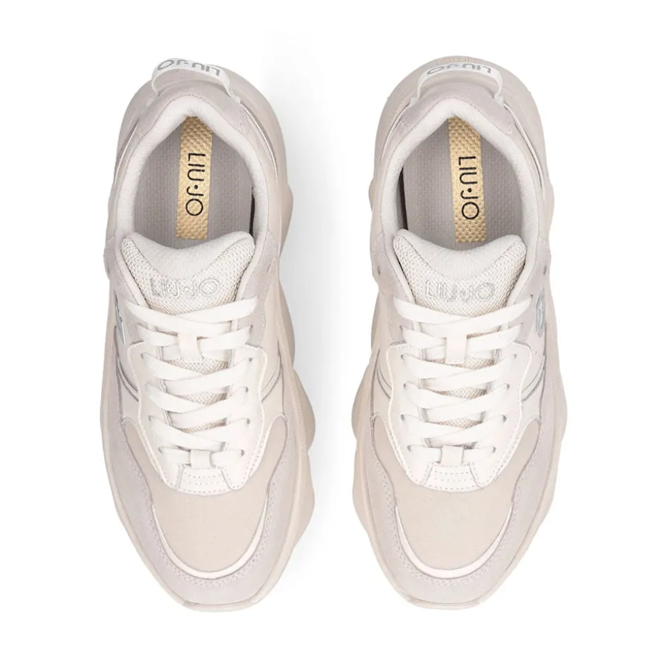 Scarpe Donna LIU JO Steffy 01 Sneakers Chuncky in Suede e Pelle color Latte