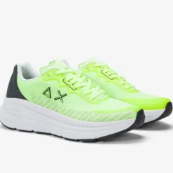Scarpe Uomo Sun68 Sneakers Jupiter Air Mesh Colore Giallo Fluo