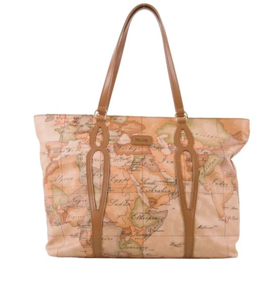 Shopping Bag Donna 1A Classe Alviero Martini linea Soft Petals in Tessuto Soft Geo Classic e Cuoio LE53