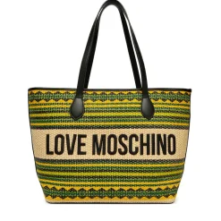 Shopping Bag Donna LOVE MOSCHINO a Righe Nero Multicolor