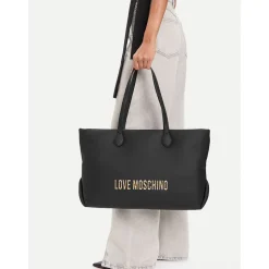 Shopping Bag Donna LOVE MOSCHINO Nera con Maxi Logo