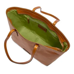 Shopping Bag Donna THE BRIDGE linea Larissa in Pelle color Cognac