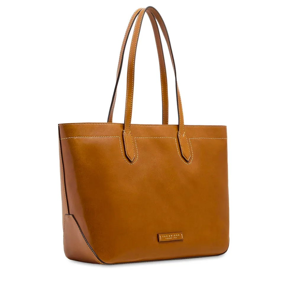 Shopping Bag Donna THE BRIDGE linea Larissa in Pelle color Cognac