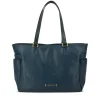 Shopping Bag Donna THE BRIDGE linea Letizia in Pelle Blu Pavone