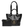 Shopping Bag LOVE MOSCHINO linea Heart Plaque Nera con Logo