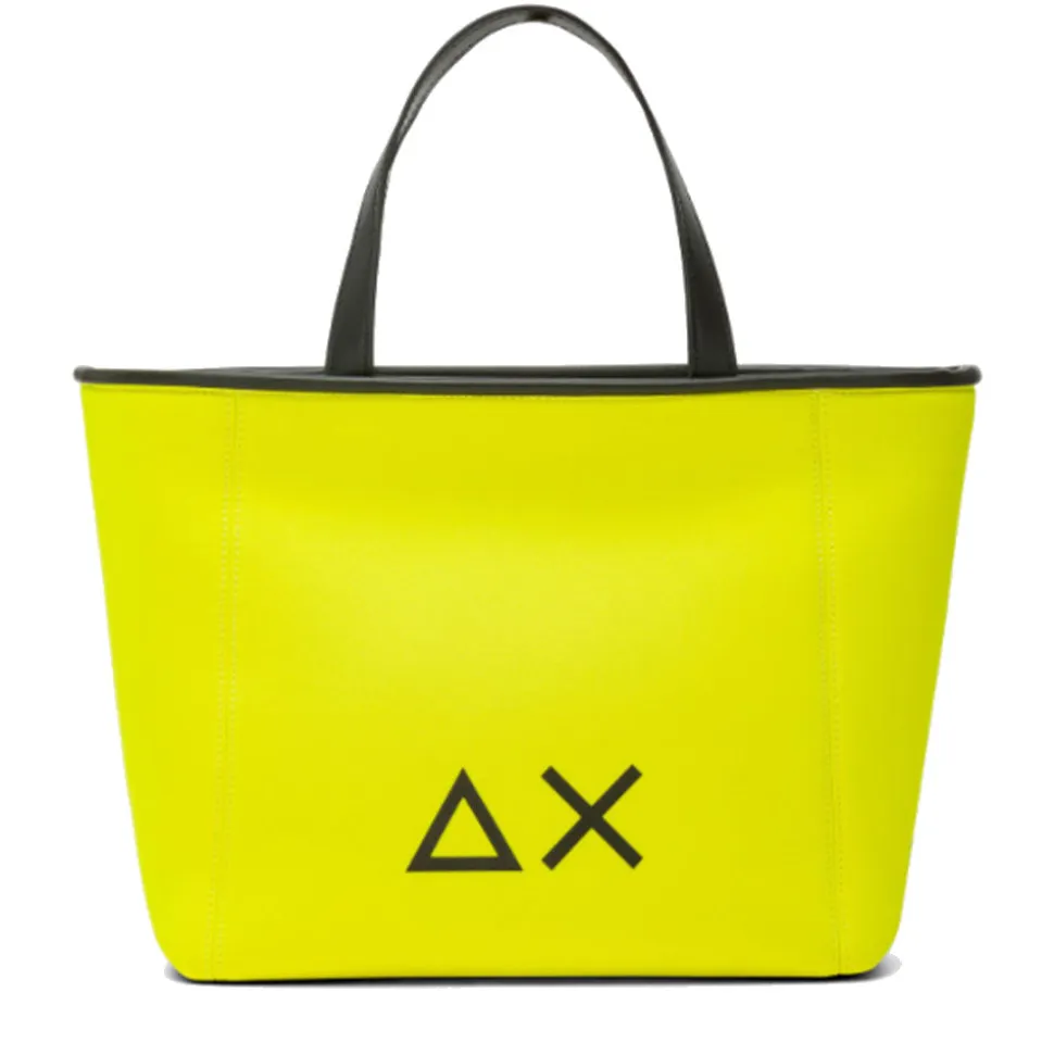 Shopping Bag Small SUN68 linea Jacqueline in Scuba Giallo Fluo