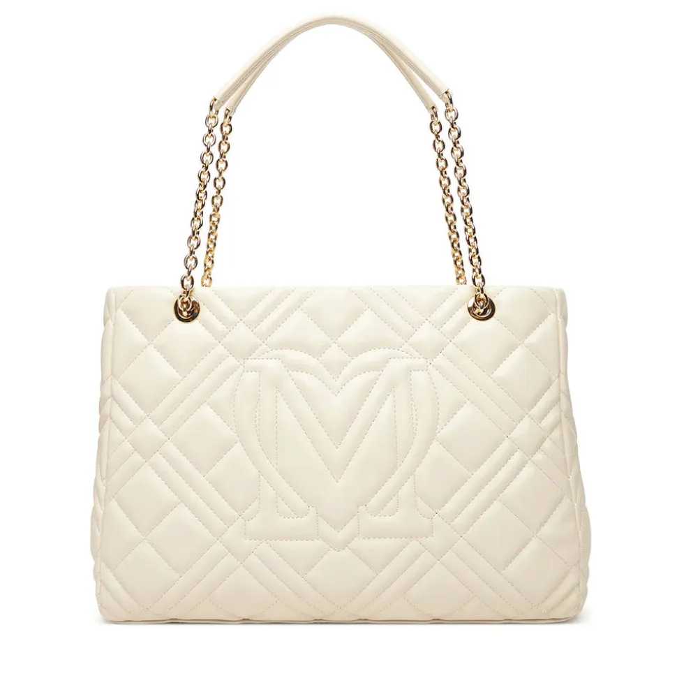 Shopping Bag Trapuntata LOVE MOSCHINO linea Quilted colore Avorio