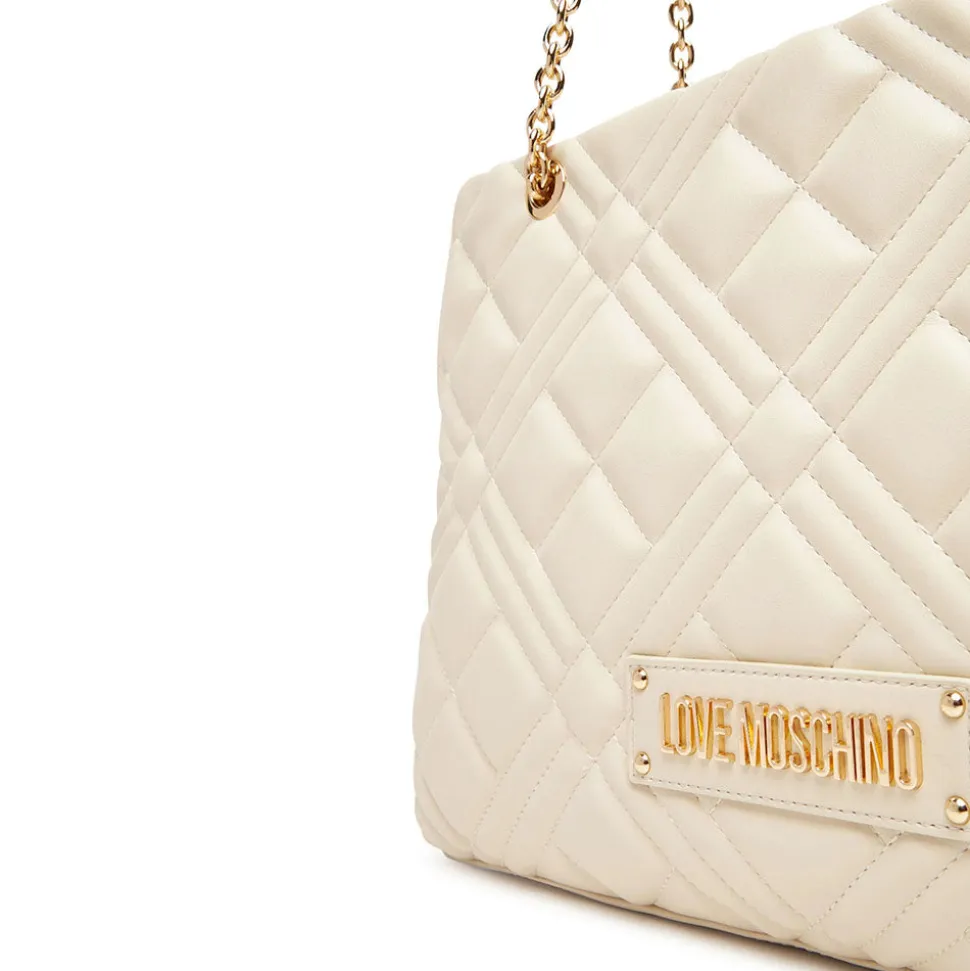 Shopping Bag Trapuntata LOVE MOSCHINO linea Quilted colore Avorio