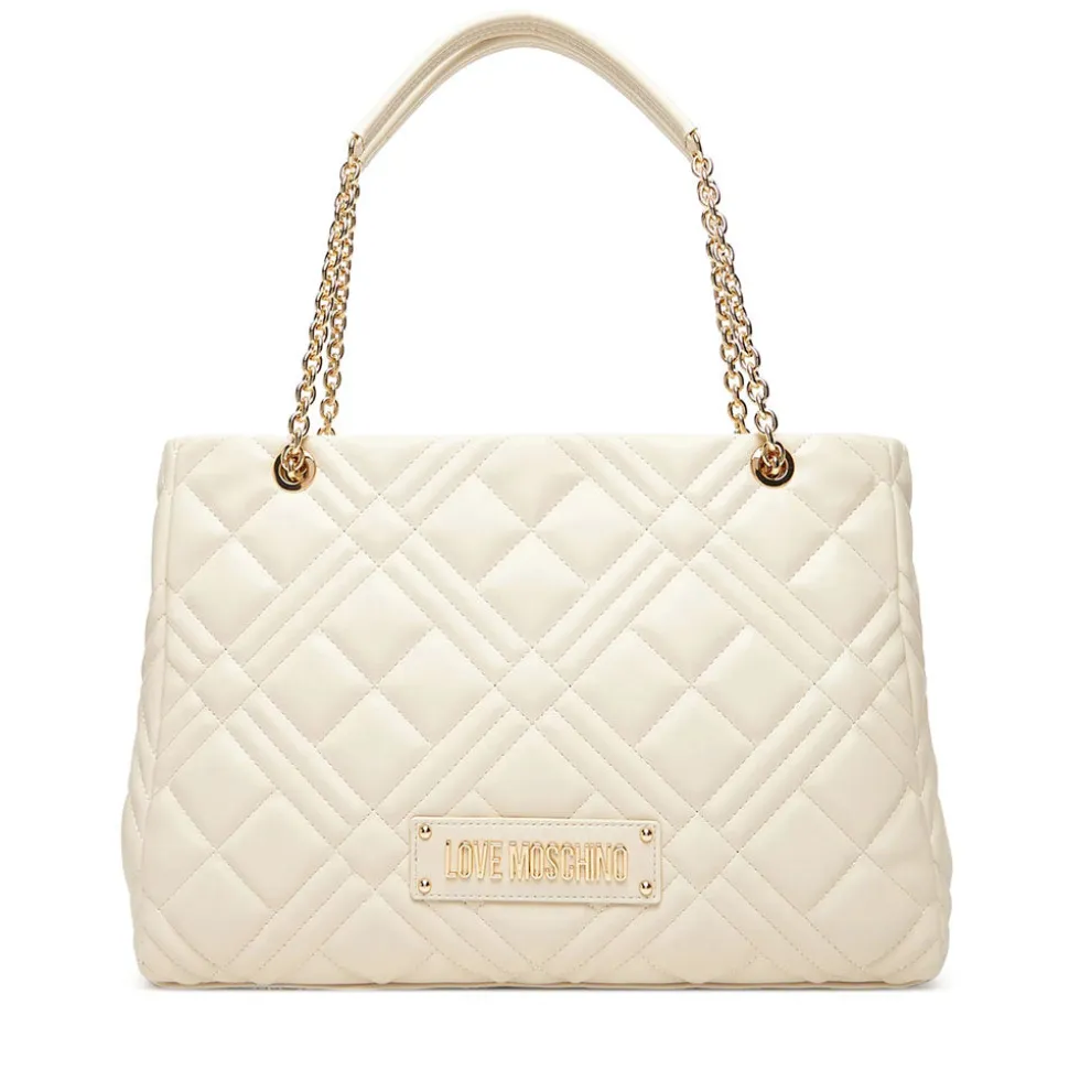 Shopping Bag Trapuntata LOVE MOSCHINO linea Quilted colore Avorio