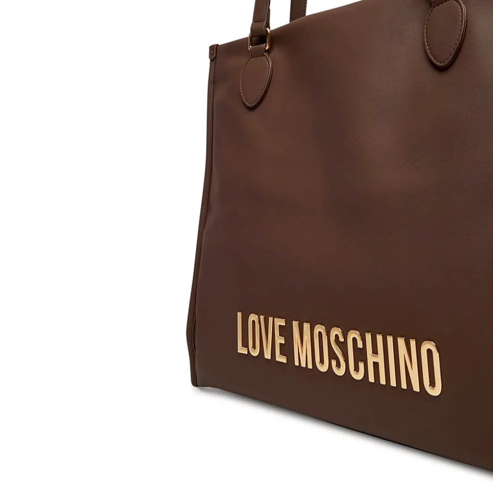 Shopping Bag Verticale LOVE MOSCHINO linea Bold Bag Marrone