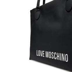 Shopping Bag Verticale LOVE MOSCHINO linea Bold Bag colore Nero e Nikel