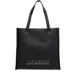 Shopping Bag Verticale LOVE MOSCHINO linea Bold Bag colore Nero e Nikel