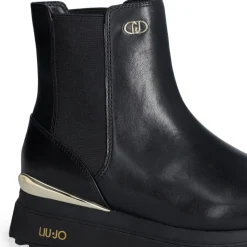 Sneakers Alte Donna LIU JO Maxi Wonder 95 in Tessuto Stretch e Suede Nero