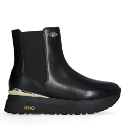 Sneakers Alte Donna LIU JO Maxi Wonder 95 in Tessuto Stretch e Suede Nero