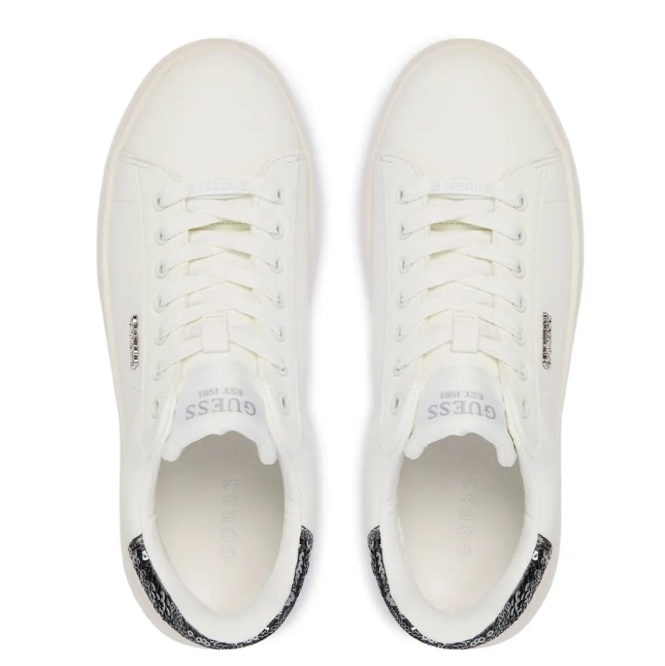 Sneakers Donna GUESS in Pelle Colore White - Silver Linea Elbina10